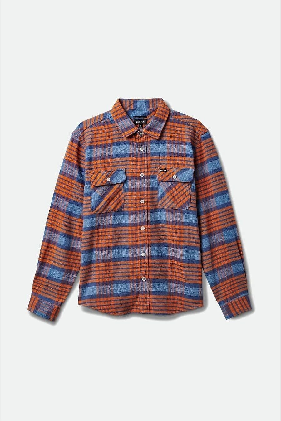 Brixton Bowery Stretch WR Flannel Blue Haven Paradise Orange