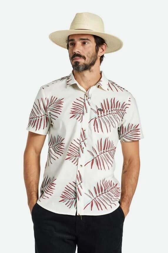 Brixton Charter Print Off White Palm Leaf