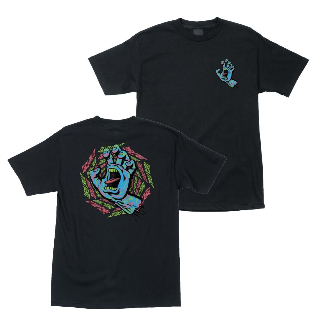 SANTA CRUZ T-SHIRT SPIRAL STRIP HAND Black