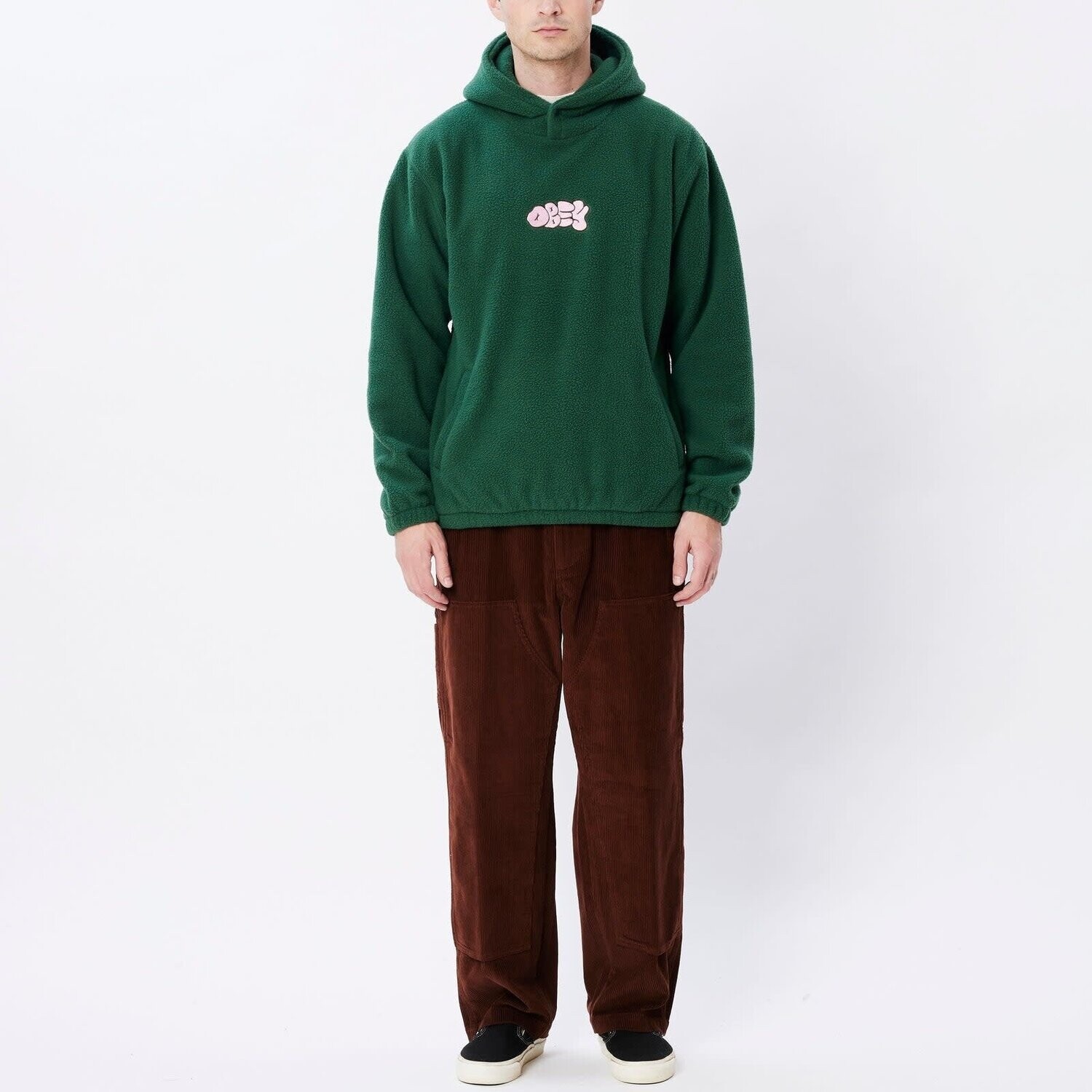Obey Ladera Polar Fleece Hood Dark Cedar