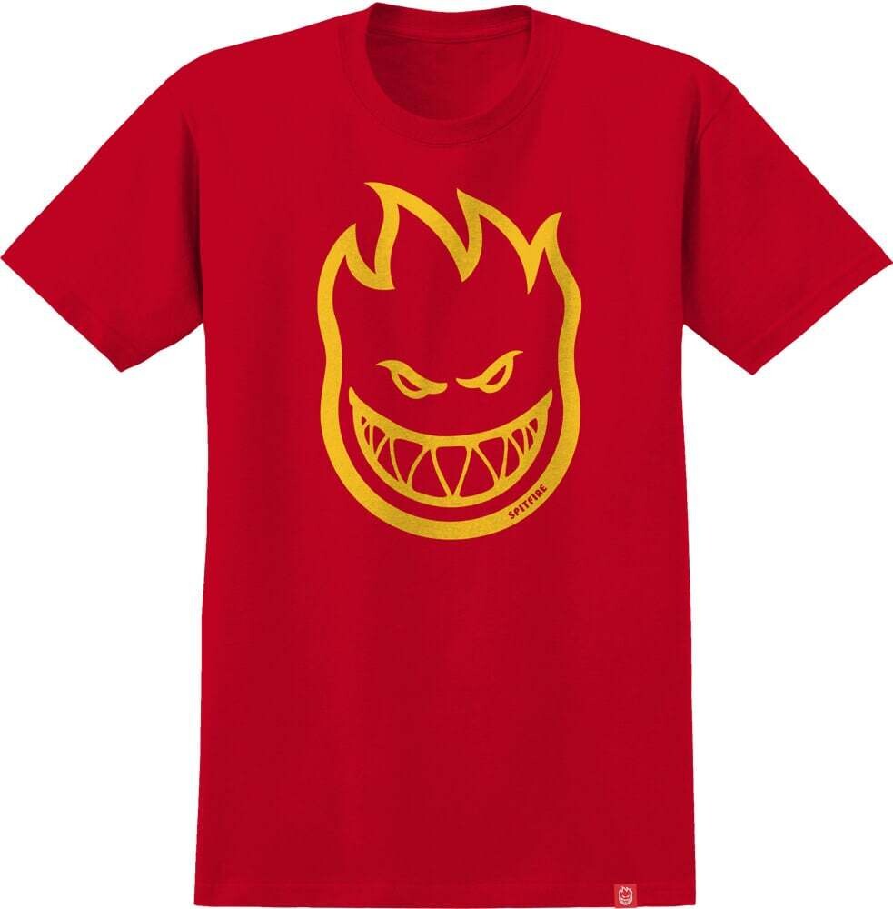 Spitfire Bighead Tee RED w/ GOLD Print