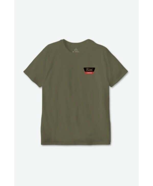 Brixton Linwood Tee Olive Surplus Gold Aloha Red
