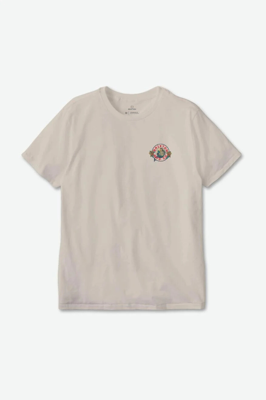 Brixton Geneva Tee Cream Worn Wash