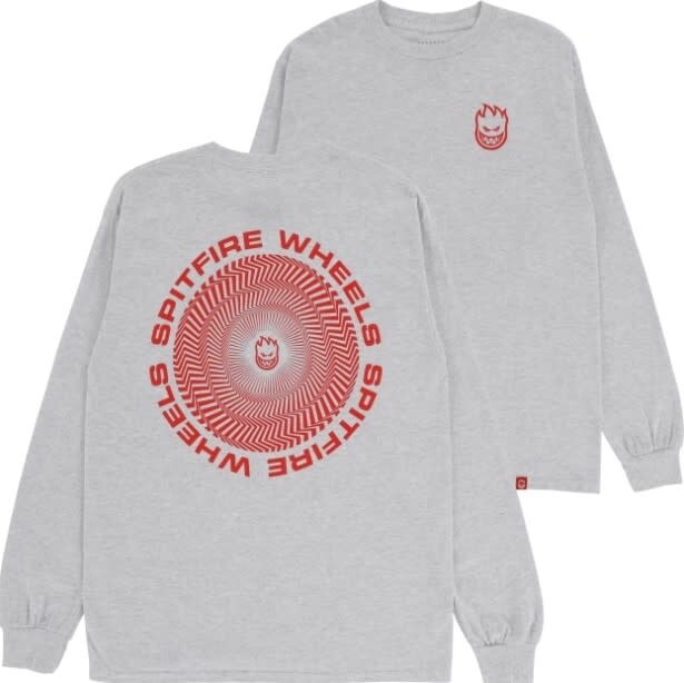 Spitfire CLASSIC VORTEX L/S T-SHIRT	ASH w/ RED Prints
