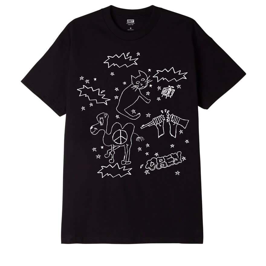 Obey Cat &amp; Camel Tee Black