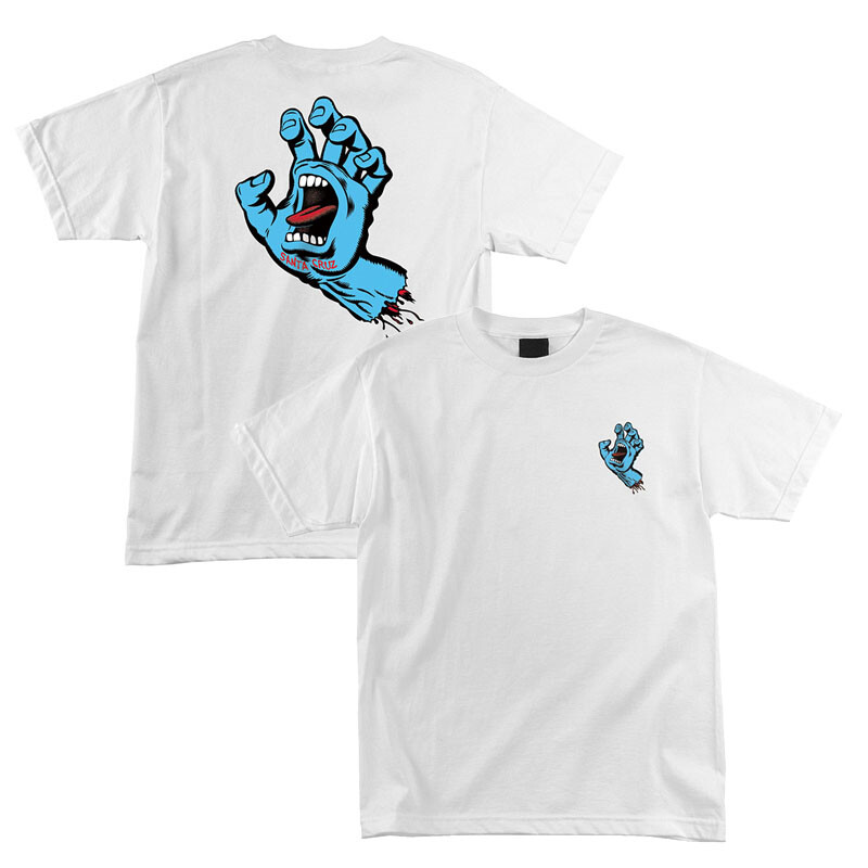 SANTA CRUZ T-SHIRT SCREAMING HAND WHITE