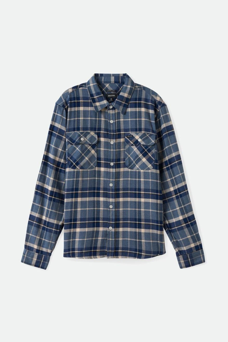 Brixton Bowery LS Flannel FLINT BLUE/TWILIGHT BLUE/BEIGE