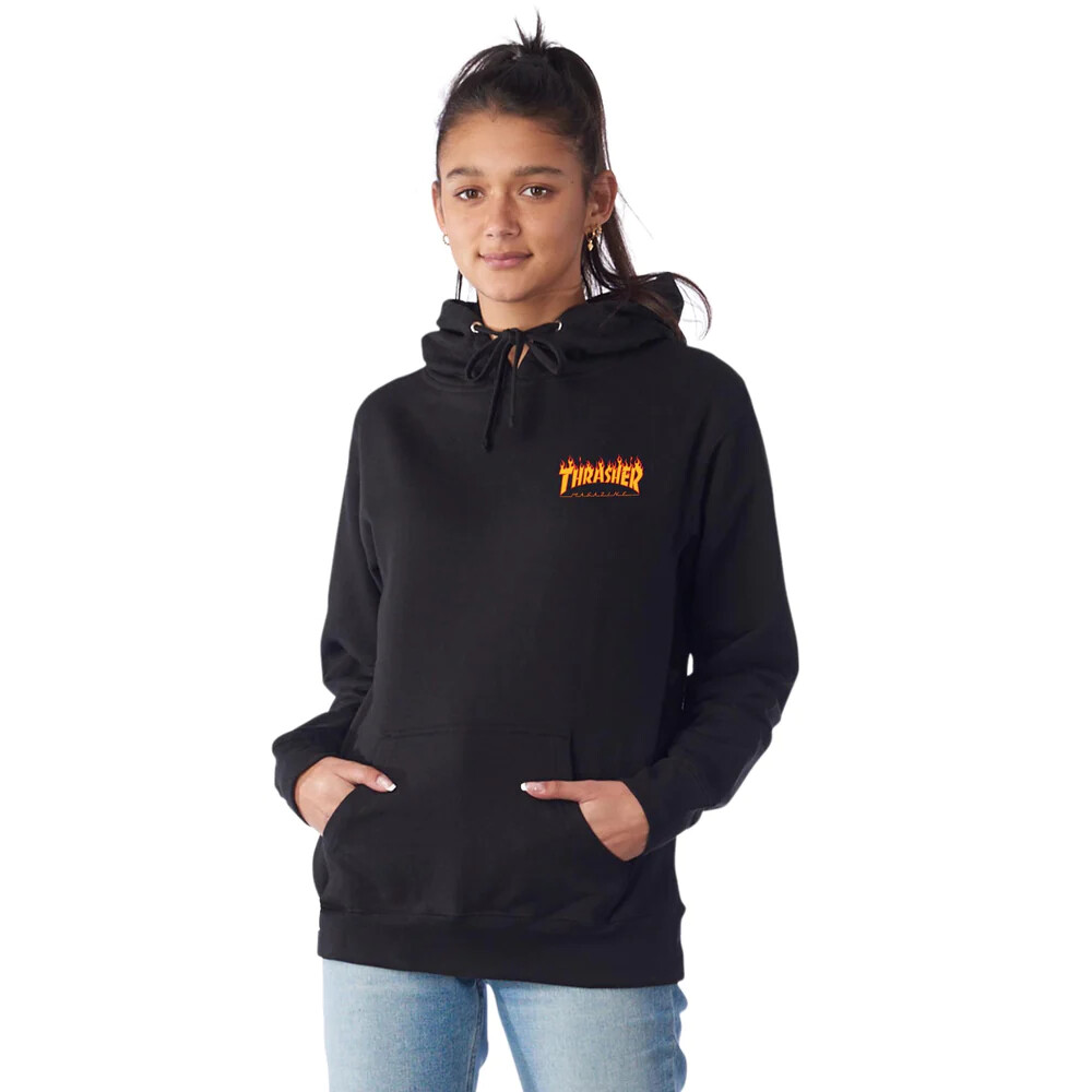 SANTA CRUZ SLIM FIT HOOD THRASHER FLAME DOT BLACK 
