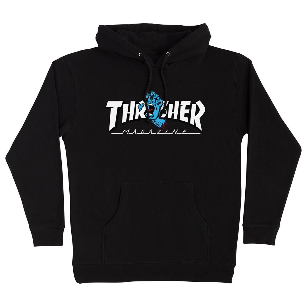 SANTA CRUZ HOOD THRASHER SCREAMING LOGO BLACK