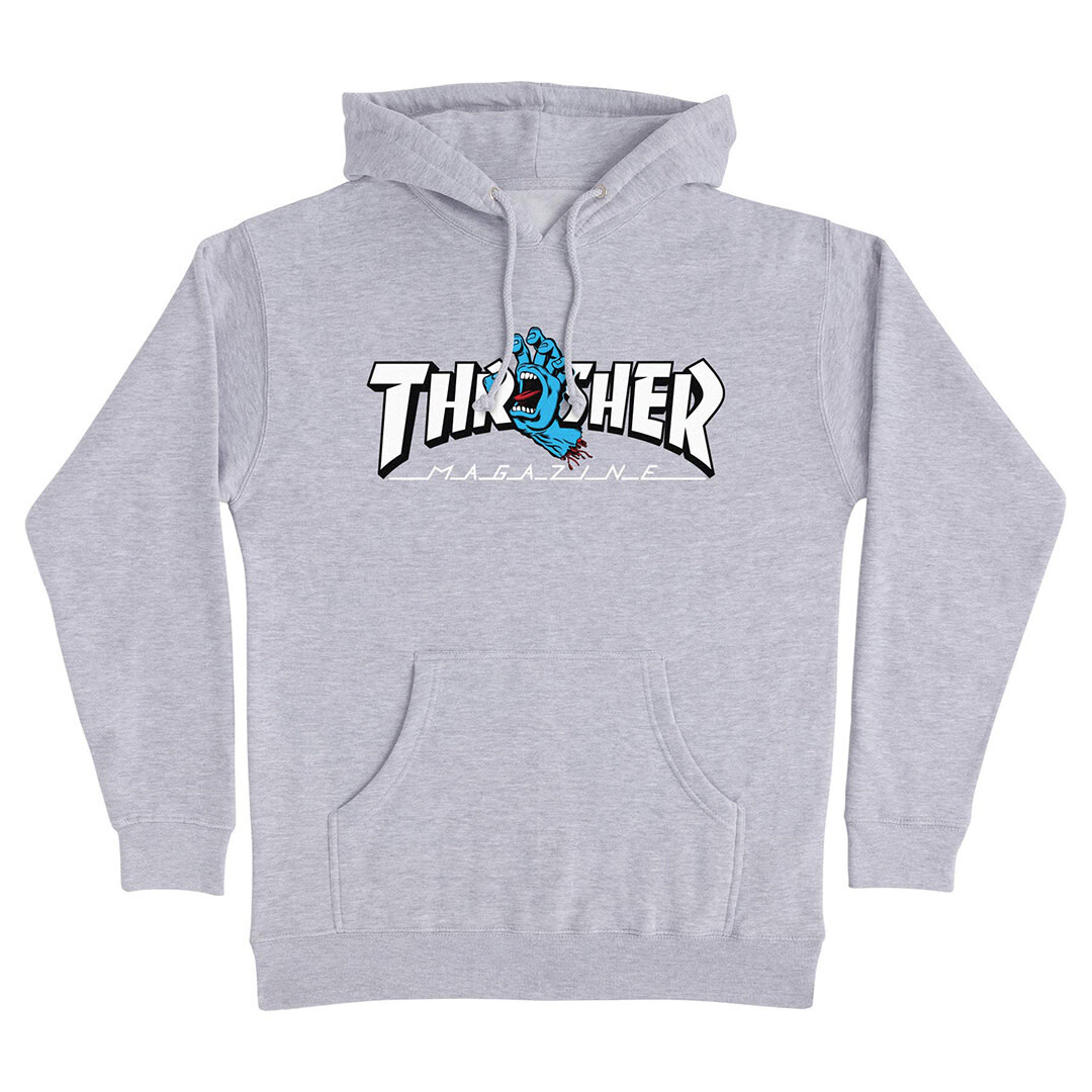 SANTA CRUZ Hood Thrasher Screaming Logo Grey Heather