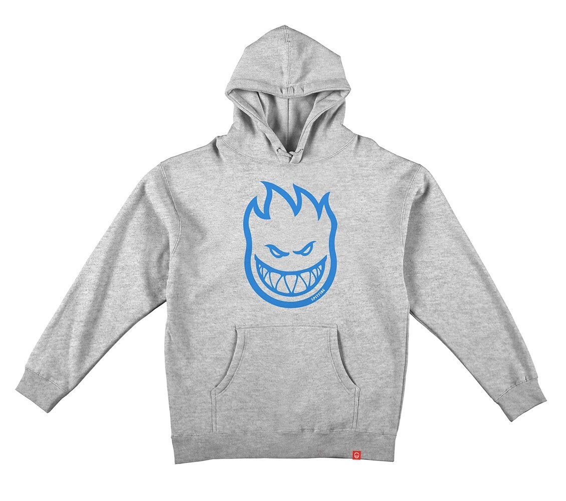 BIGHEAD PULLOVER HOODED SWEATSHIRT	GREY HEATHER W/ LT BLUE PRINT