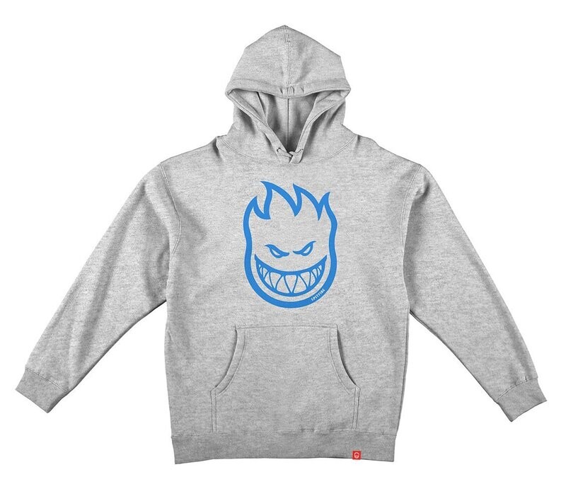 BIGHEAD PULLOVER HOODED SWEATSHIRT	GREY HEATHER W/ LT BLUE PRINT