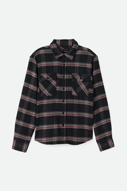 Brixton Bowery Stretch WR Flannel BLACK/CHARCOAL/BARN RED