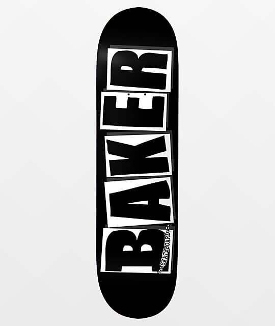 Baker Brand Logo Deck Black White 8.25 x 31.875 14.25 WB
