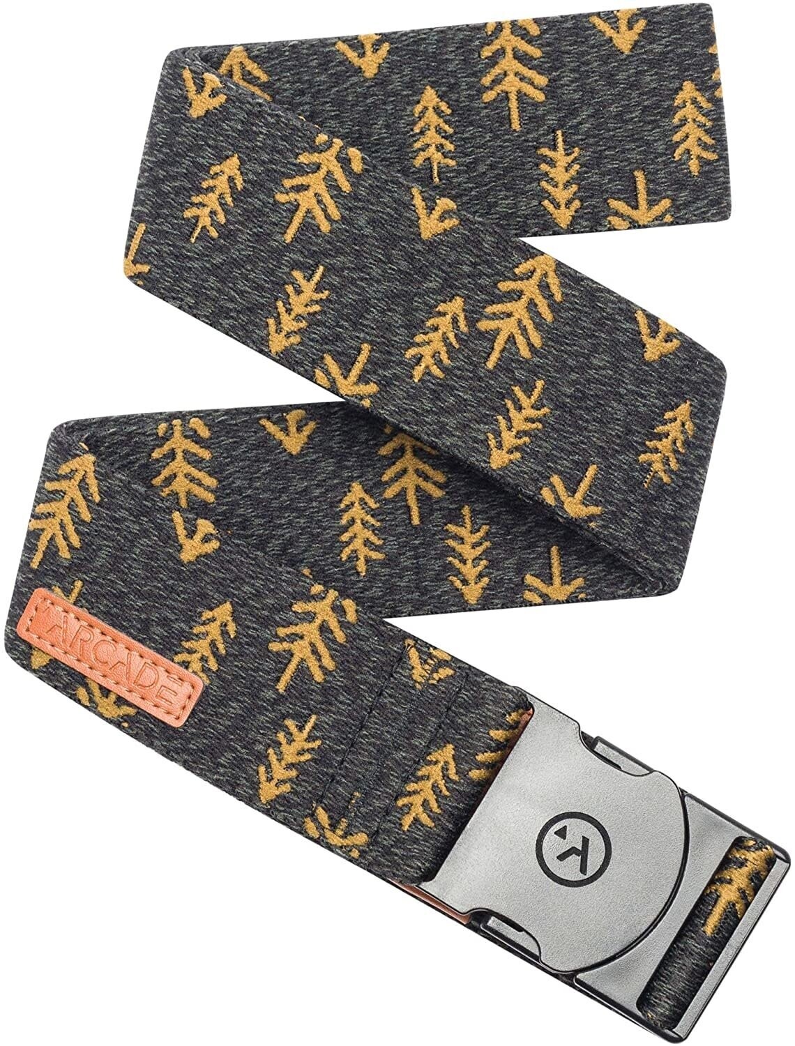 Arcade Stretch Belt - Heather Green Metal Brown
