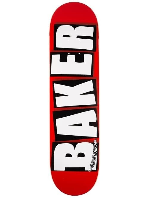 Baker Brand Logo White Deck 8.25 x 31.875 14.25 WB Red