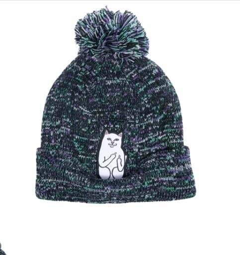 RIPNDIP POM BEANIE LORD NERMAL Black Sage Pine