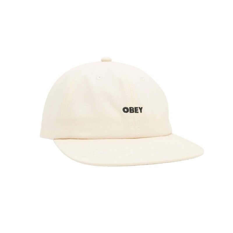 Obey Bold Twill 6 Panel Strapback Unbleached