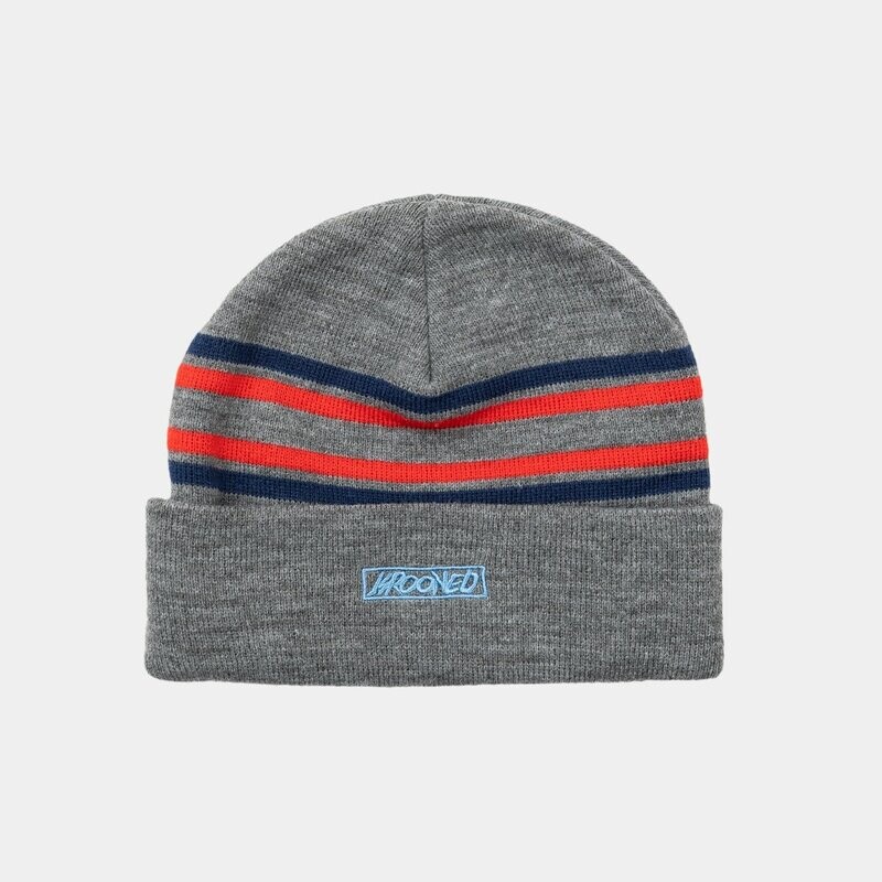 Krooked MOONSMILE SCRIPT CUFF BEANIE CHAR BLUE RED