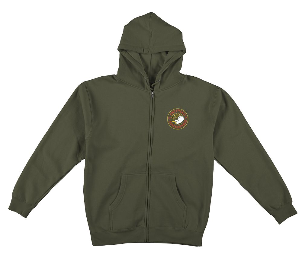 Eagle Round Hood Zip Up Army Orange Yellow White 