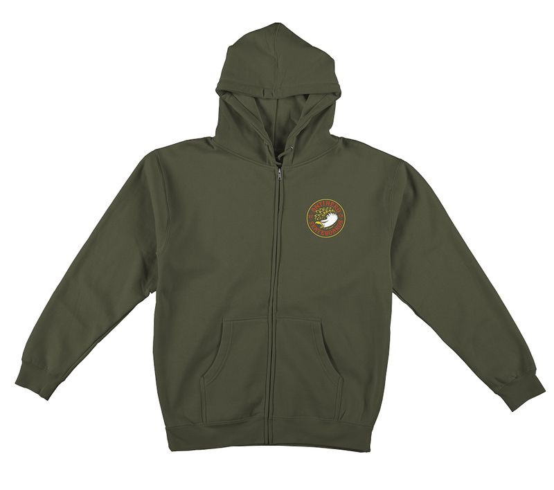 Eagle Round Hood Zip Up Army Orange Yellow White 