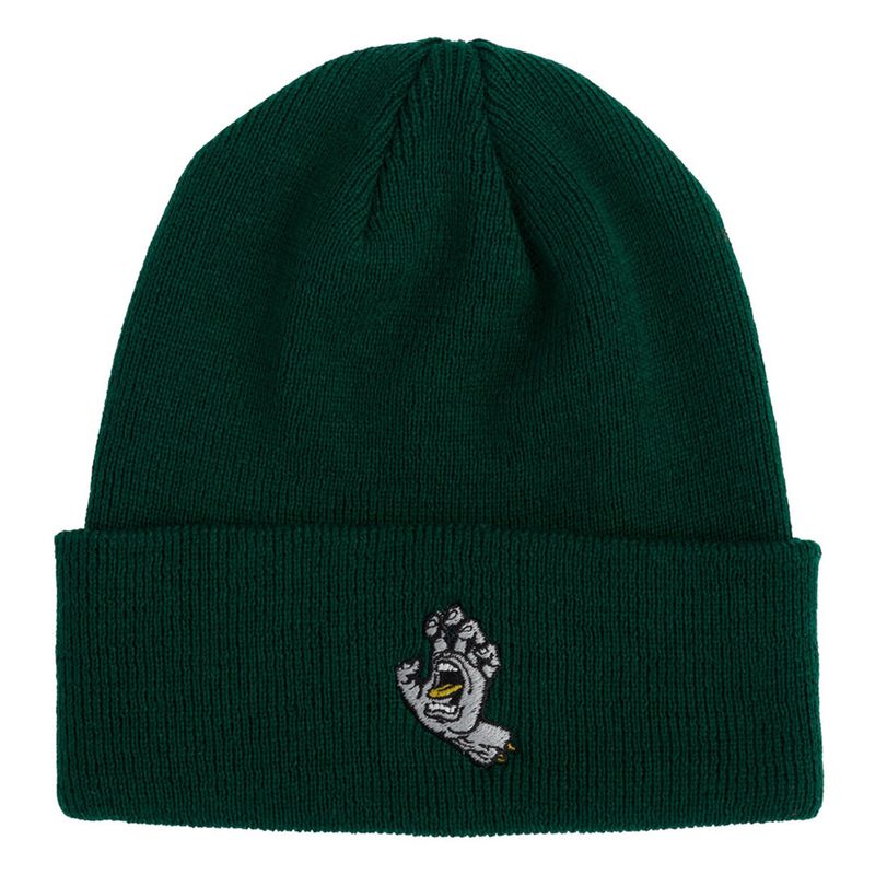 Santa Cruz Screaming Hand Beanie Forest Grey Gold