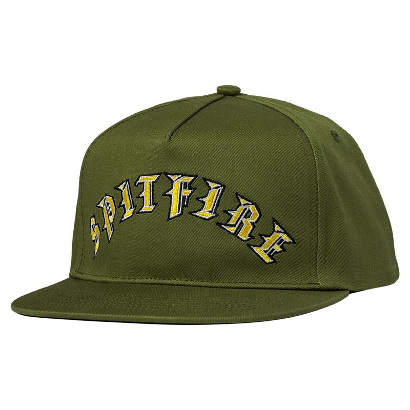 Spitfire Old E Arch Snapback Olive Gold