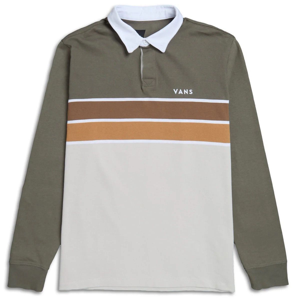 VANS HARRISON RUGBY LONG SLEEVE SHIRT - BUNGEE CORD/OATMEAL