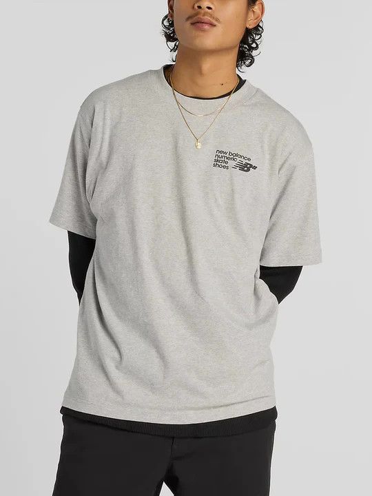 NB# Small Logo Tee Grey