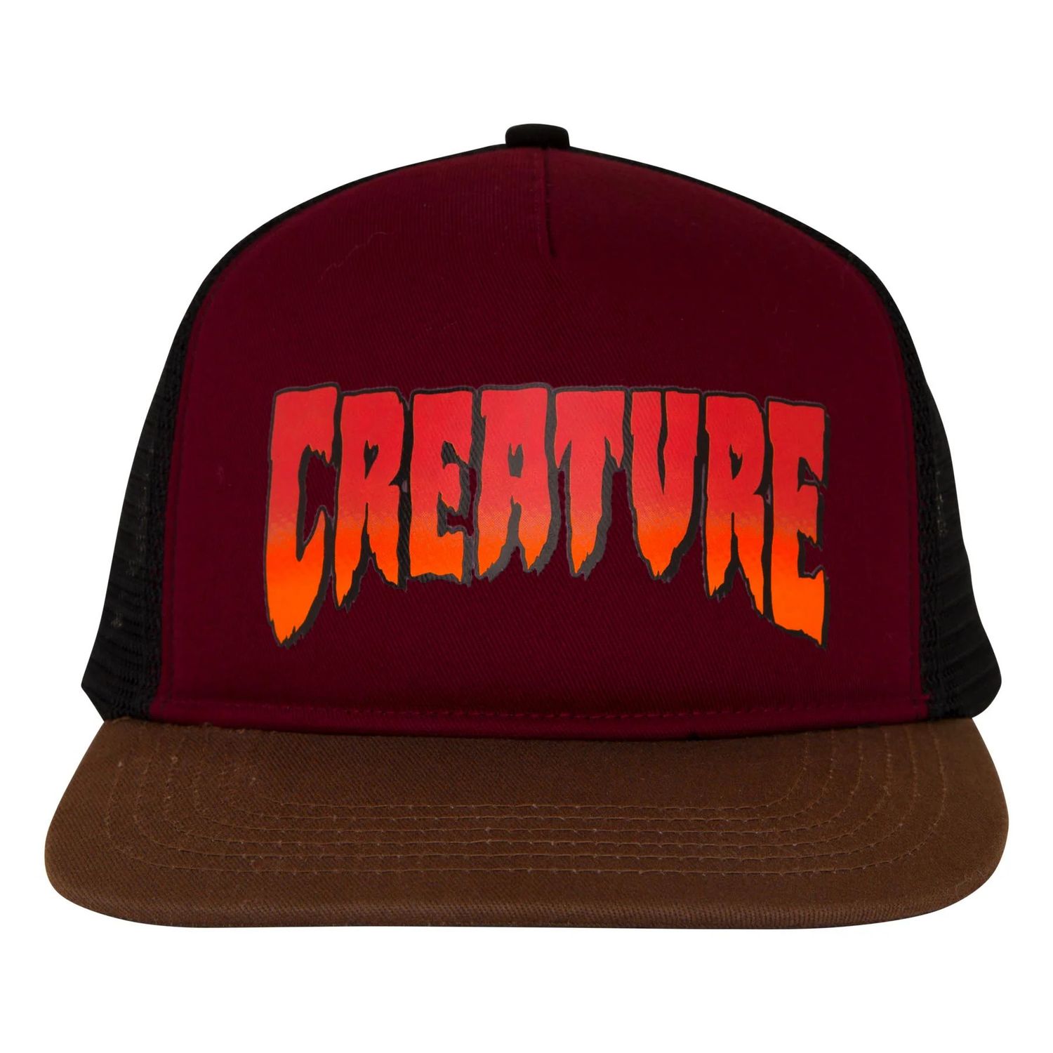 Creature Trucker Hat Creature Logo Burgundy Grey