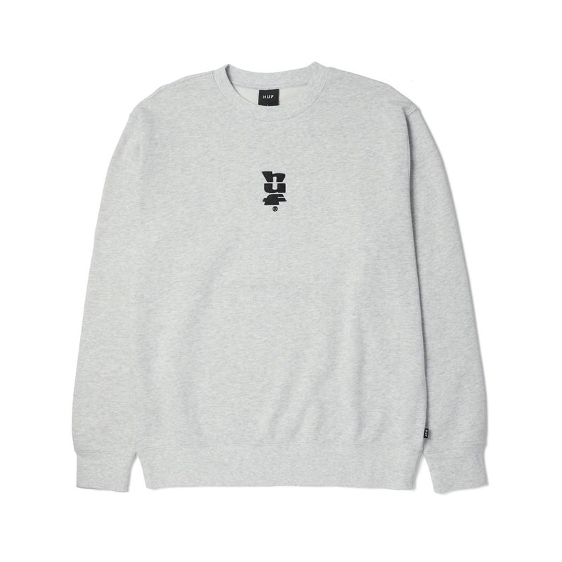 HUF SET MEGABLAST CREWNECK	ASH