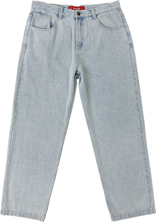 OG BAGGY 5 POCKET DENIM PANTS - WHITE BLUE WASH