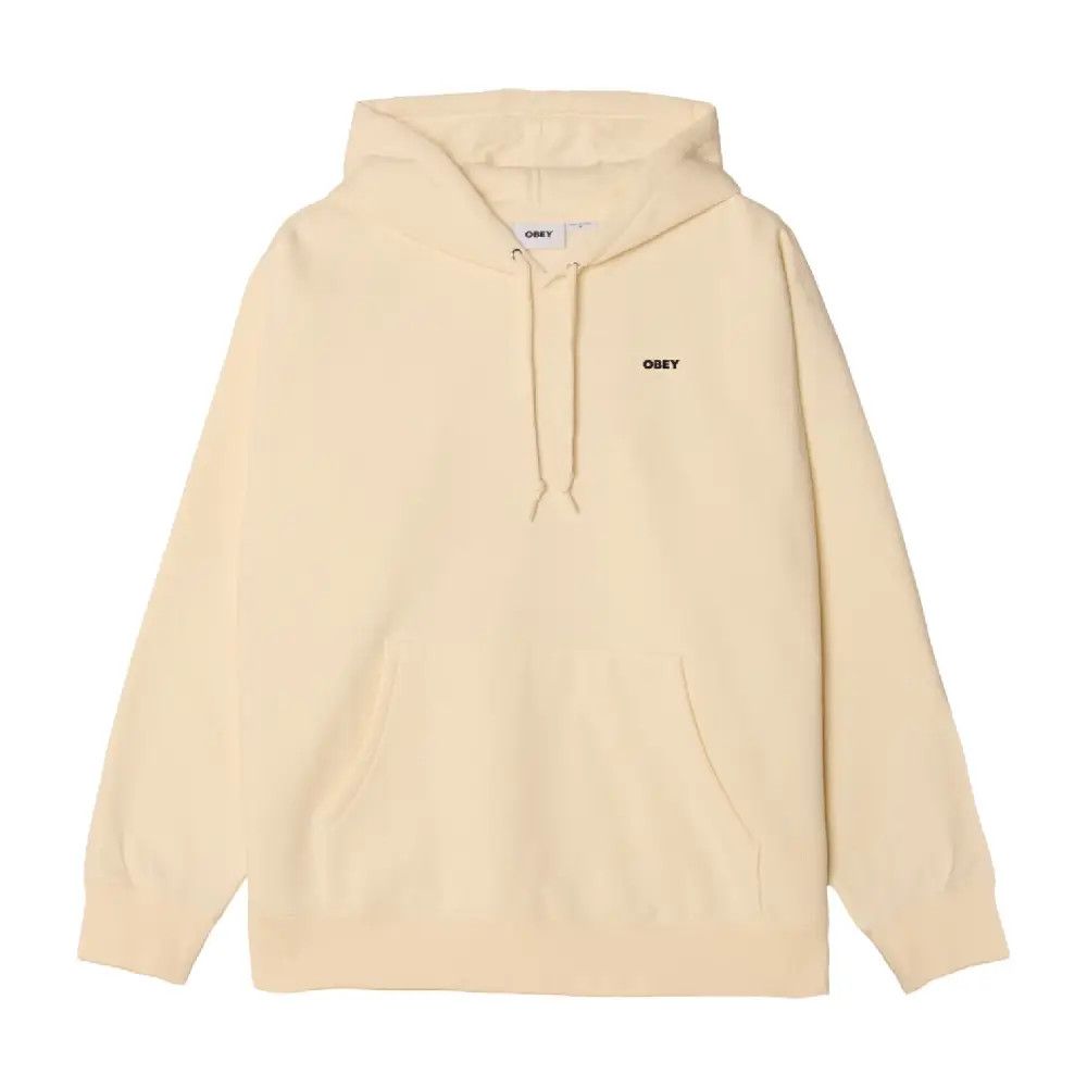 Obey Icon Stencil Flame Hood Fleece Unbleached