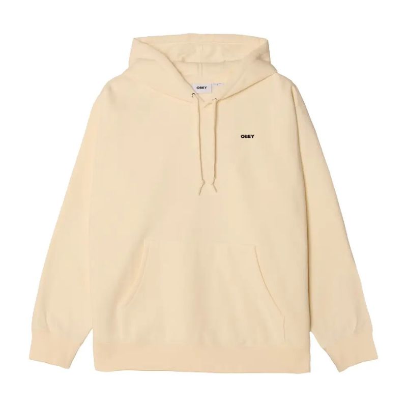 Obey Icon Stencil Flame Hood Fleece Unbleached