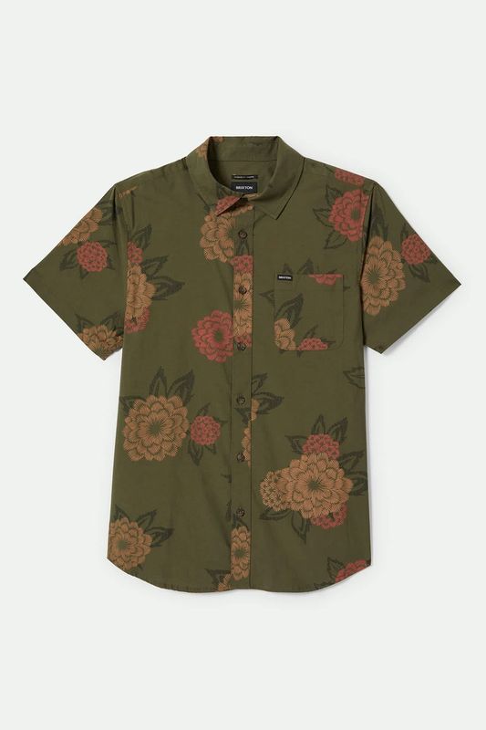 CHARTER PRINT S/S WVN - IVY GREEN/PAINTERLY FLORAL