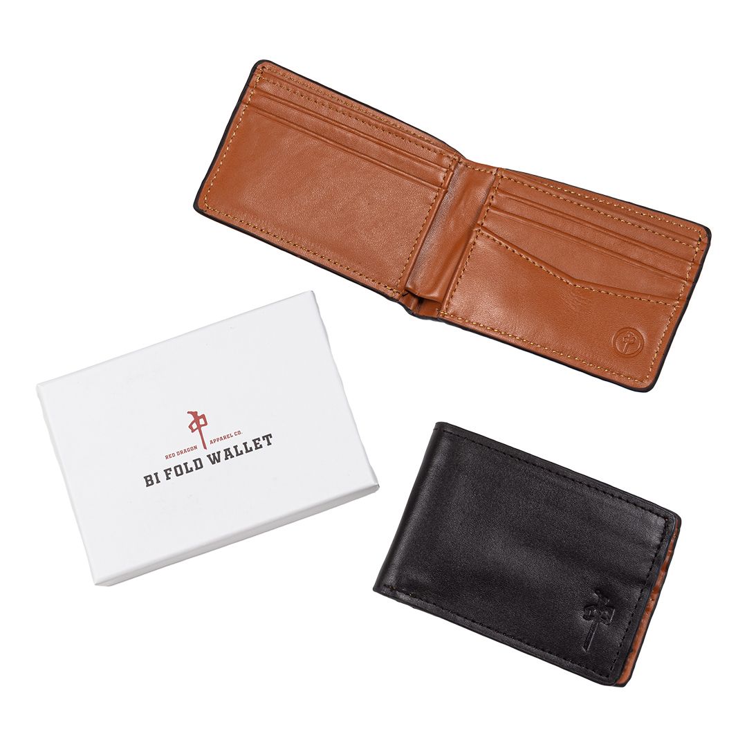 RDS Genuine Leather Wallet Black Tan