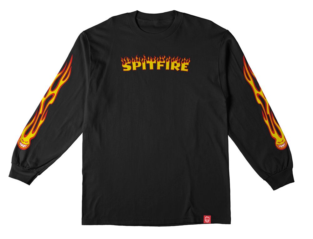 Spitfire Hotrod Sleeves Premium Print LS Tee	Black Yellow