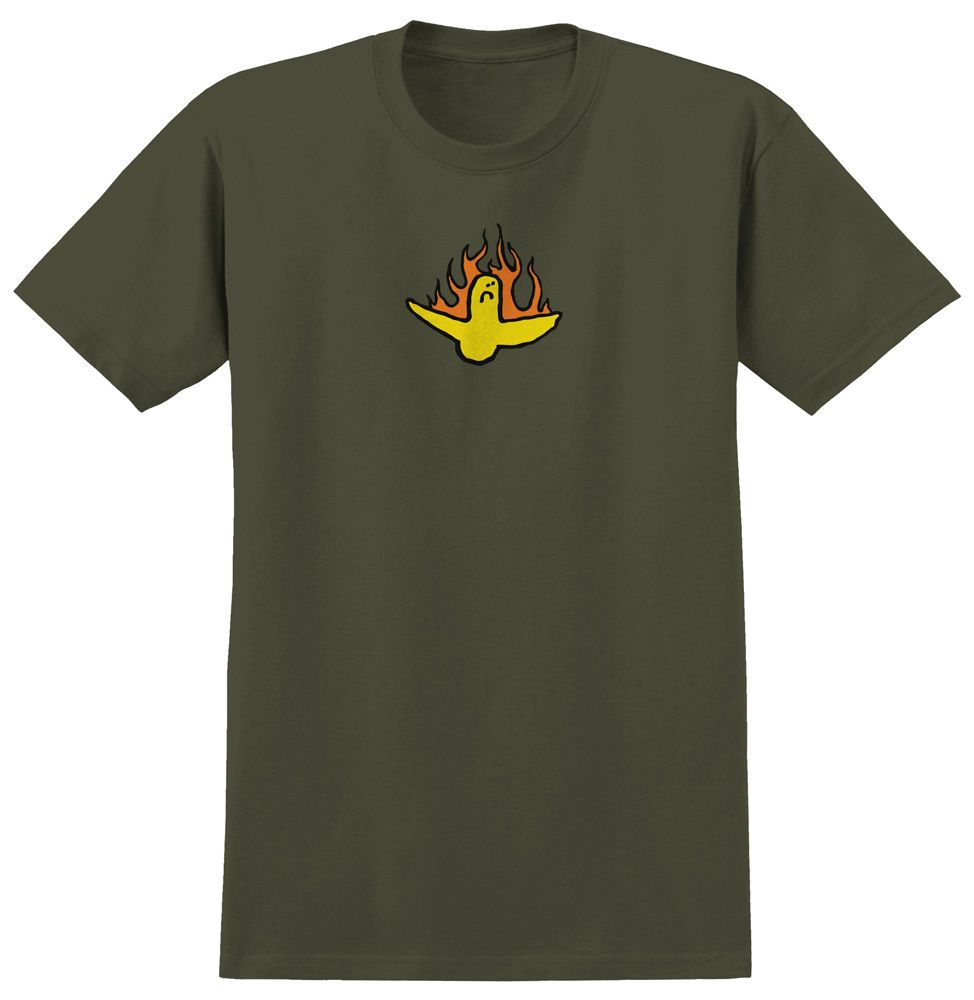 Krooked Fire Bird Tee Military Green multi Colour