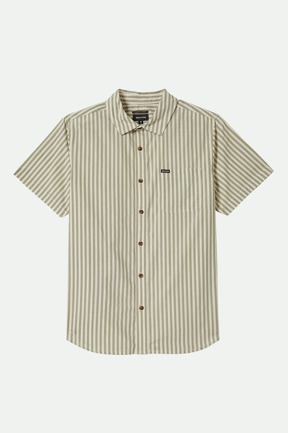 CHARTER PRINT S/S WVN - WHITECAP/IVY GREEN STRIPE