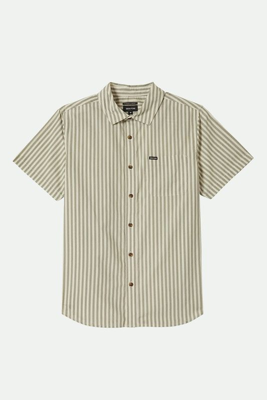 CHARTER PRINT S/S WVN - WHITECAP/IVY GREEN STRIPE