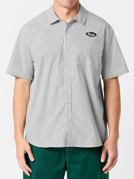 BUILDERS AUTO S/S WVN - BLACK/OFF WHITE STRIPE