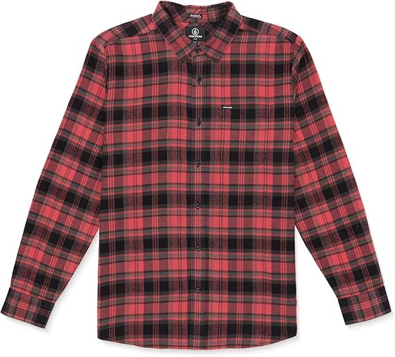 Volcom Caden Plaid LS CRB Cranberry