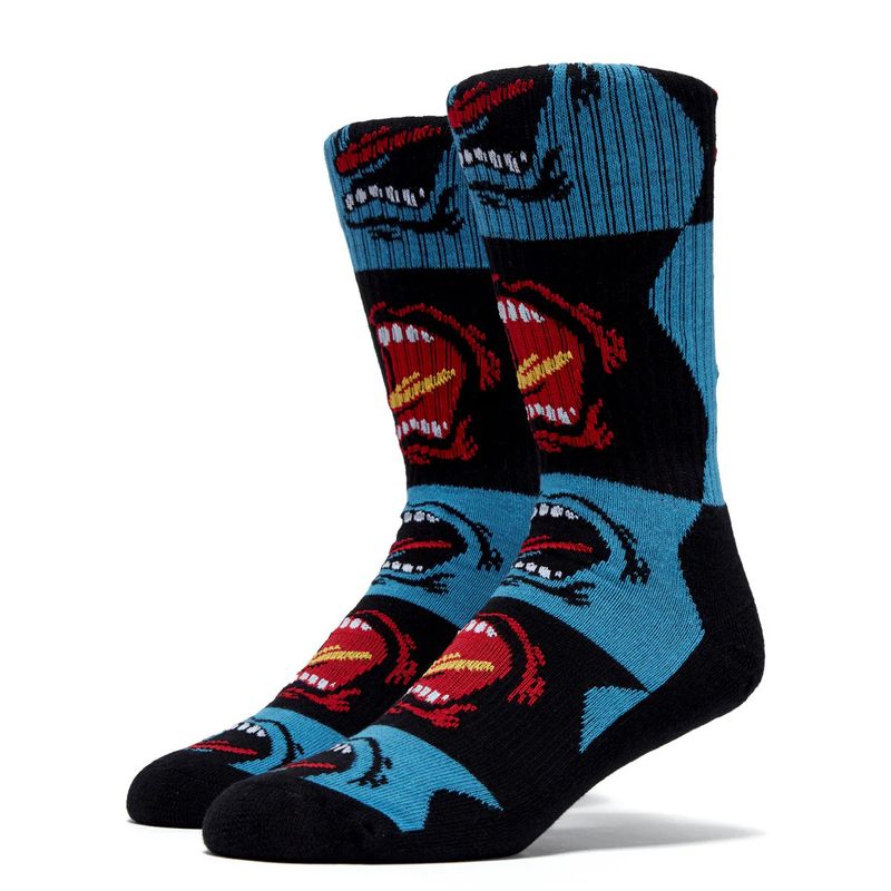 SANTA CRUZ CREW SOCKS ALLOVER SCREAMING STRIP  SCREAMING CHECK