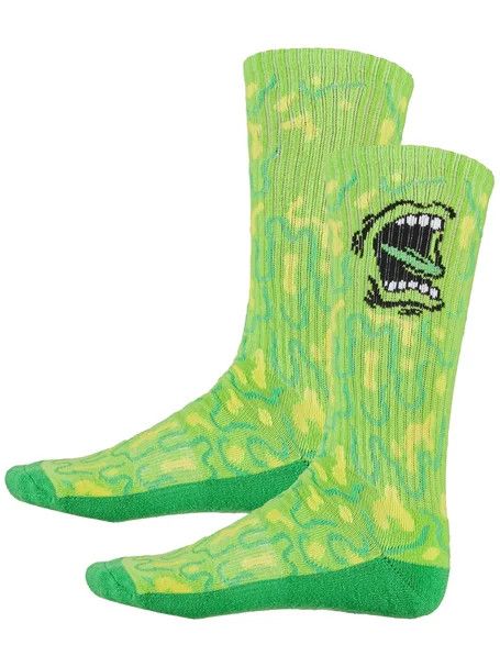 SANTA CRUZ CREW SOCKS ALLOVER SCREAMING STRIP  SCREAMING SLIME