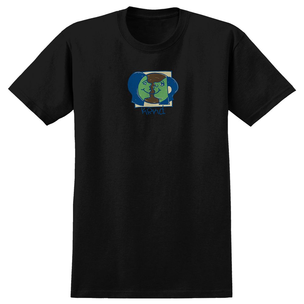 MOONSMILEY SS TEE	BLACK W/ MULTI COLOR PRINT