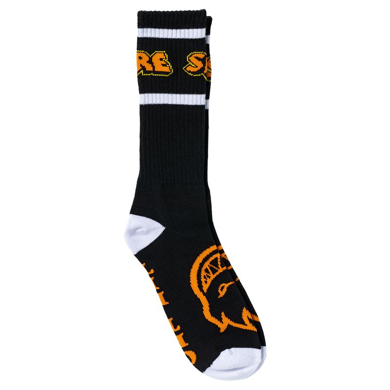 HELLFIRE SCRIPT SOCK	BLACK/WHITE/ORANGE