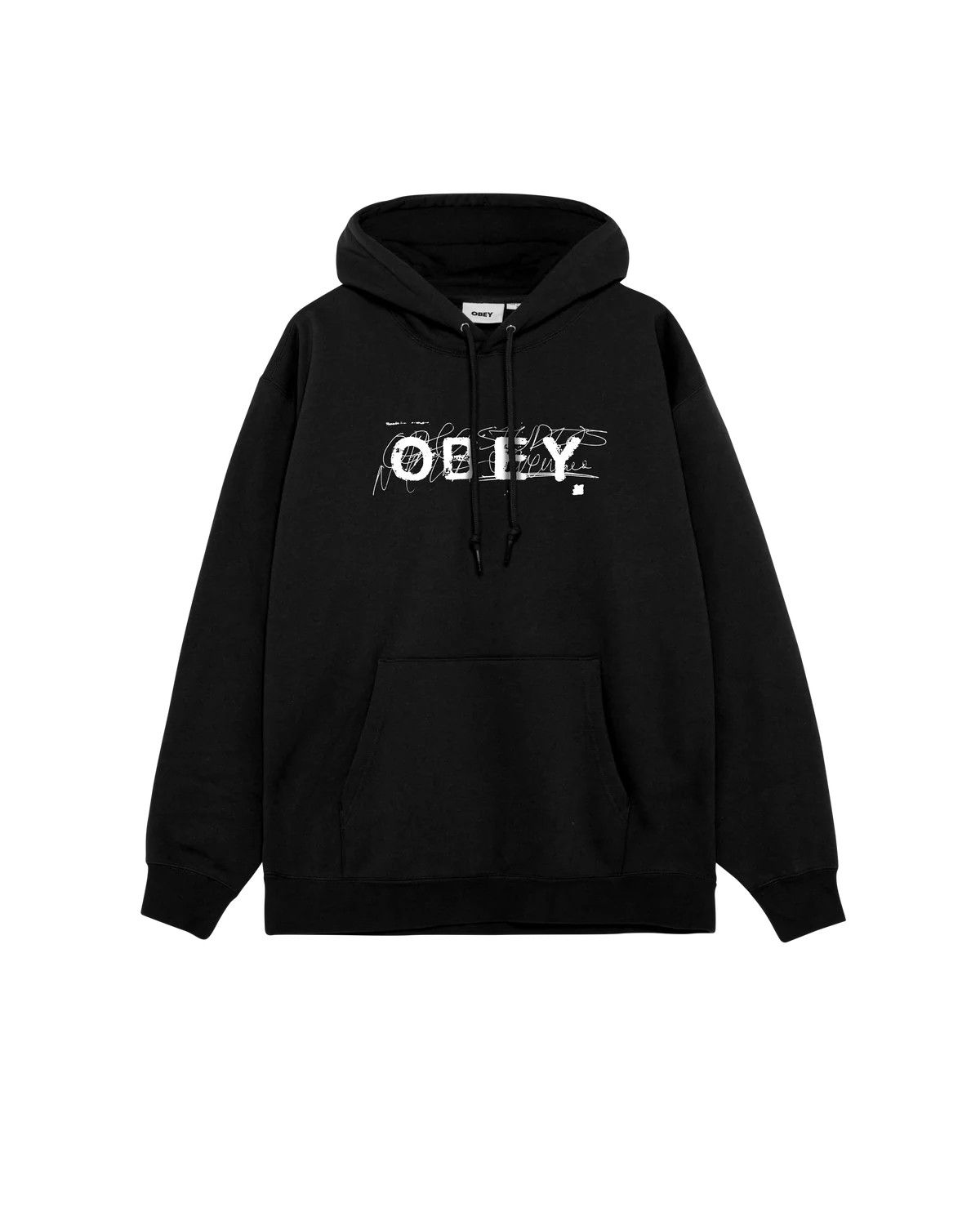 OBEY SCRIBBLE HOOD BLACK