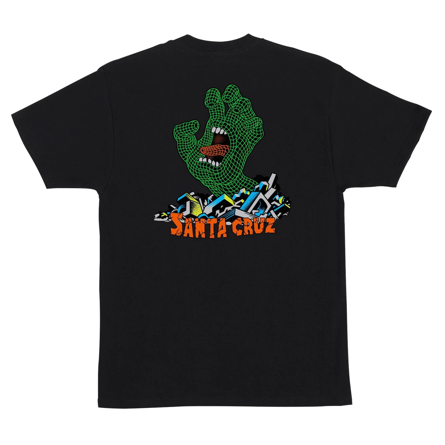 SANTA CRUZ T-SHIRT KENDALL GRID HAND BLACK