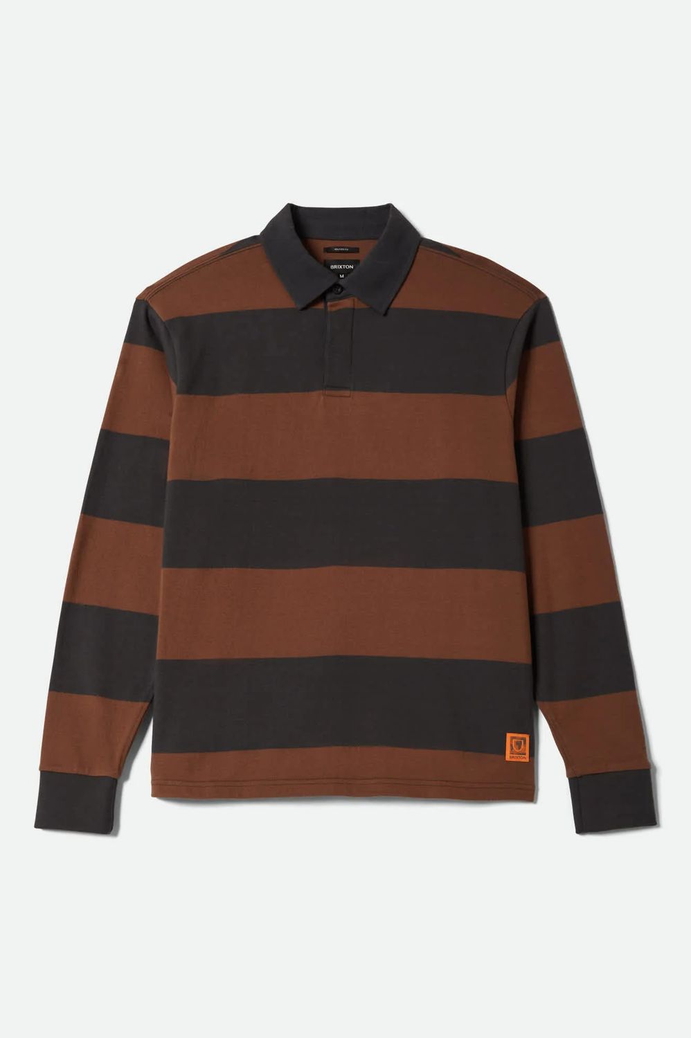 UNION HW RUGBY POLO - WASHED BLACK/PINECOWN BROWN