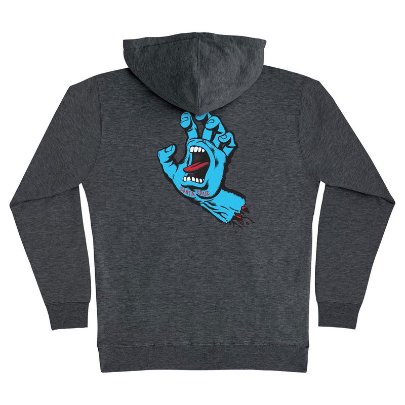 Santa Cruz Screaming Hand  Hood Charcoal Heather 